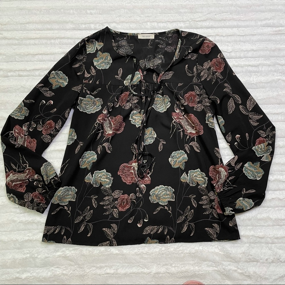 Les Amis Black Peasant Top‎